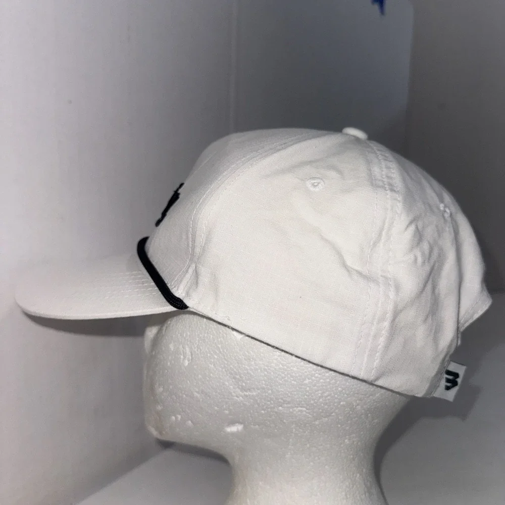 Burlebo White Rope Hat Georgia Black Embroidered Script Southern Ball Cap